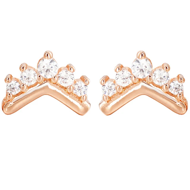 Pandora Wishbone Wishbone Stud Earrings Pandora Rose Crown