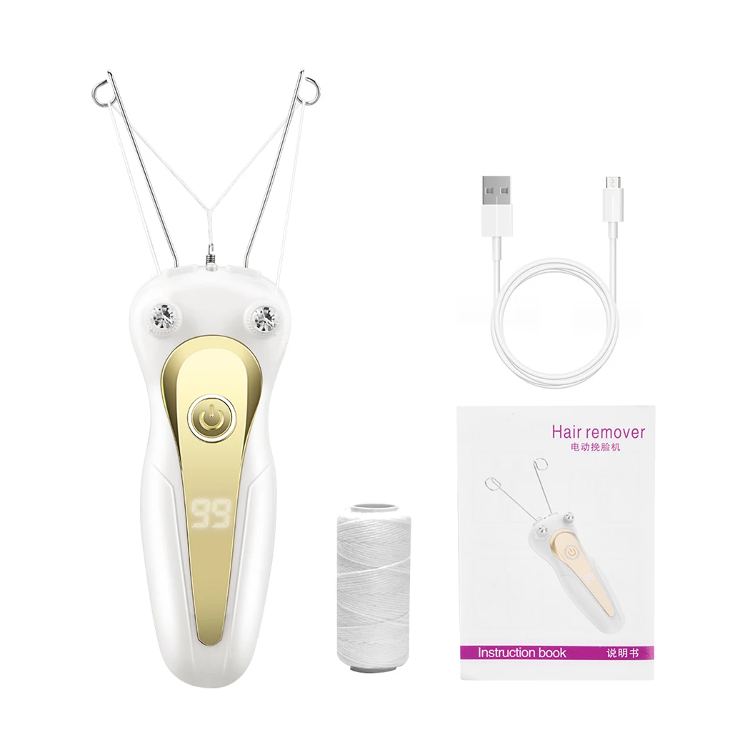 CkeyiN Cotton Thread Epilator Electric Women Facial Hair Remover