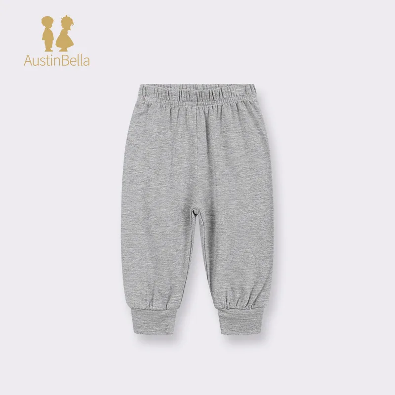 Austin&Bella Spring Autumn Baby Pants Bamboo Fiber Baby Boys Girls Solid Color Loose Long Trousers Toddler Clothes Newborn Pants 4