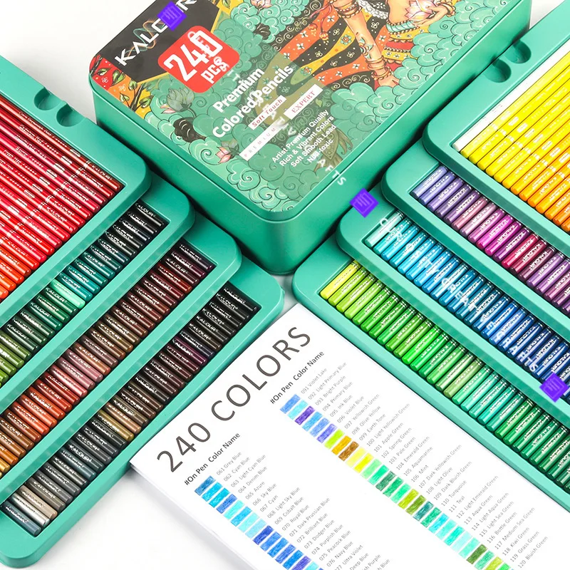 KALOUR 240 Premium Color Pencil Set Free Shipping Gift Box Soft