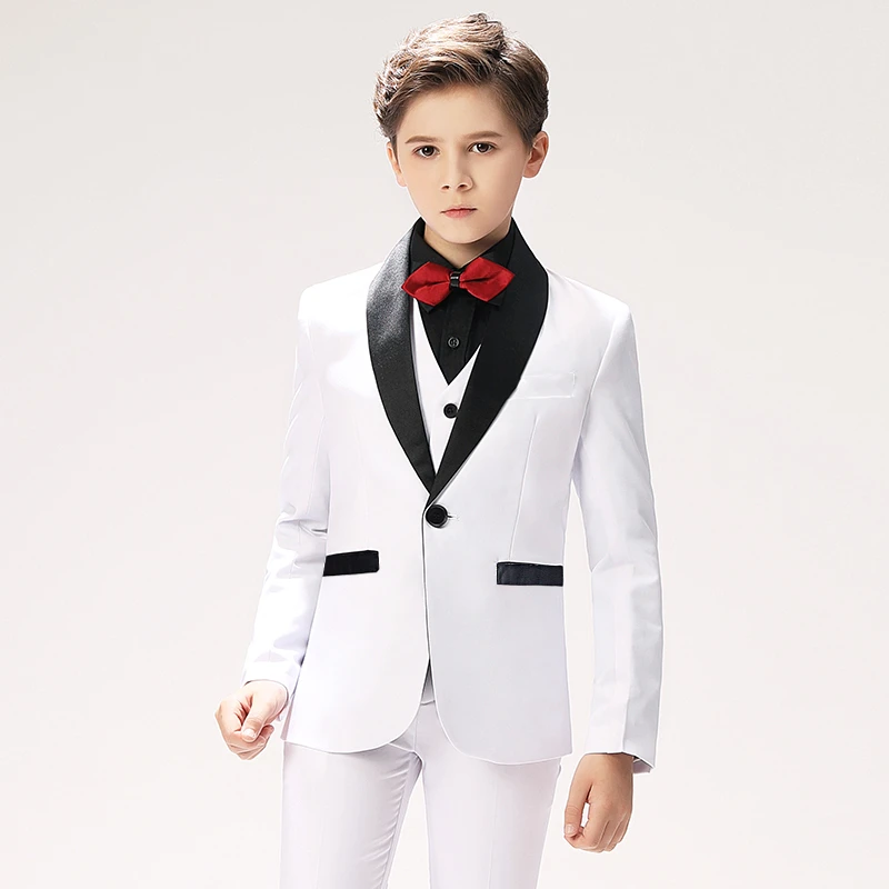 Children Formal Jacket Wedding For Boys Dress Suit Sets 4 Pieces Set