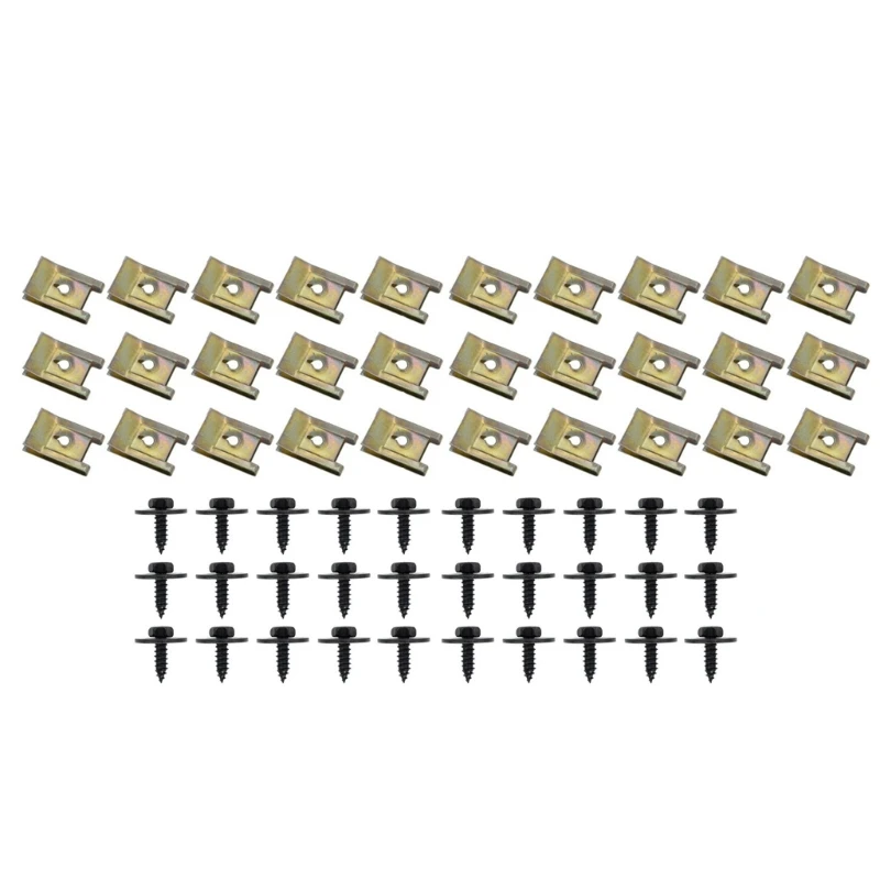 

40Pcs/60Pcs Car Screw Body Bumper Retainer Nut Clip Kit Underbody Mudguard Screws U Nut Clips Gasket Fastener