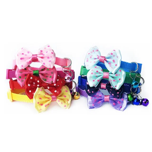 Adjustable Pet Dog Cat Collars Bowknot Bow Tie Collars For Small Medium Dogs Neck Strap Safe Puppy Kitten Cats Collar Neckwear 4