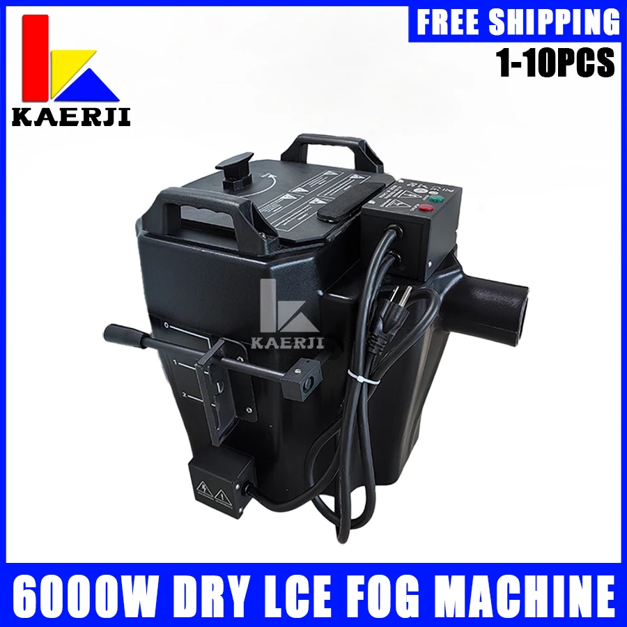 

KAERJI 1-6Pcs Free Shipping 6000W Dry Ice Fog Machine Stage Special Effects Low Ground DMX512 Smoke Machine For Wedding Events