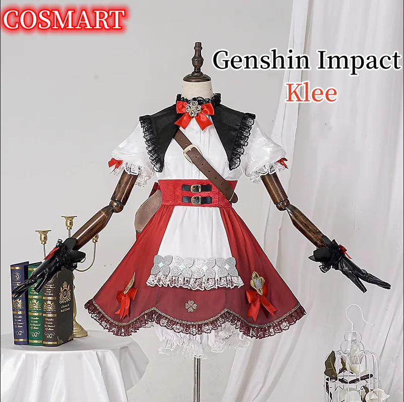 

COSMART Game Genshin Impact Klee Cos платье униформа косплей костюм новая кожа аниме одежда Новинка