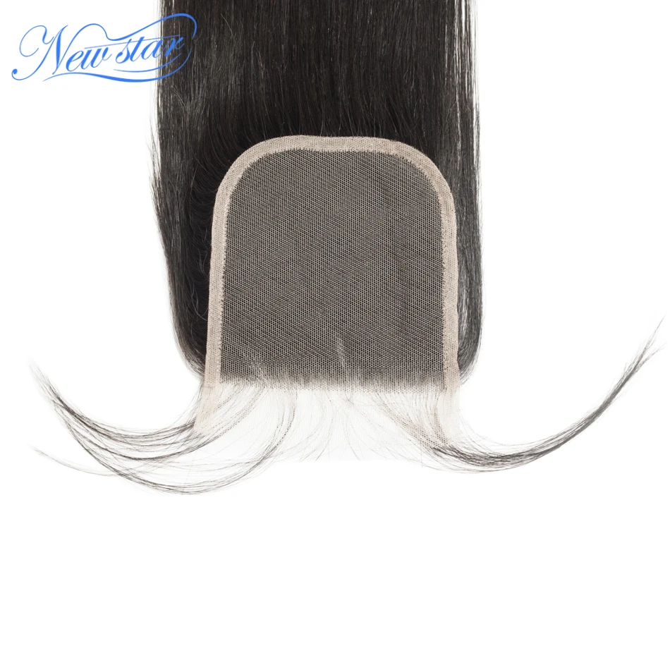Peruvian HD Transparent 4x4 Straight Free Part Closure New Star Virgin Hair Mid Part Brown Lace Closure 3Part Baby Hair