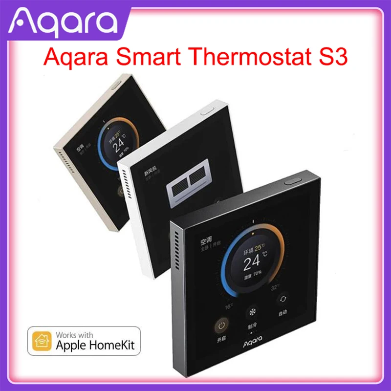 

Aqara Smart Thermostat S3 Touch Screen 3.95 Panel Voice / Remote Control Support Sensing Temperature Humidity For Homekit APP