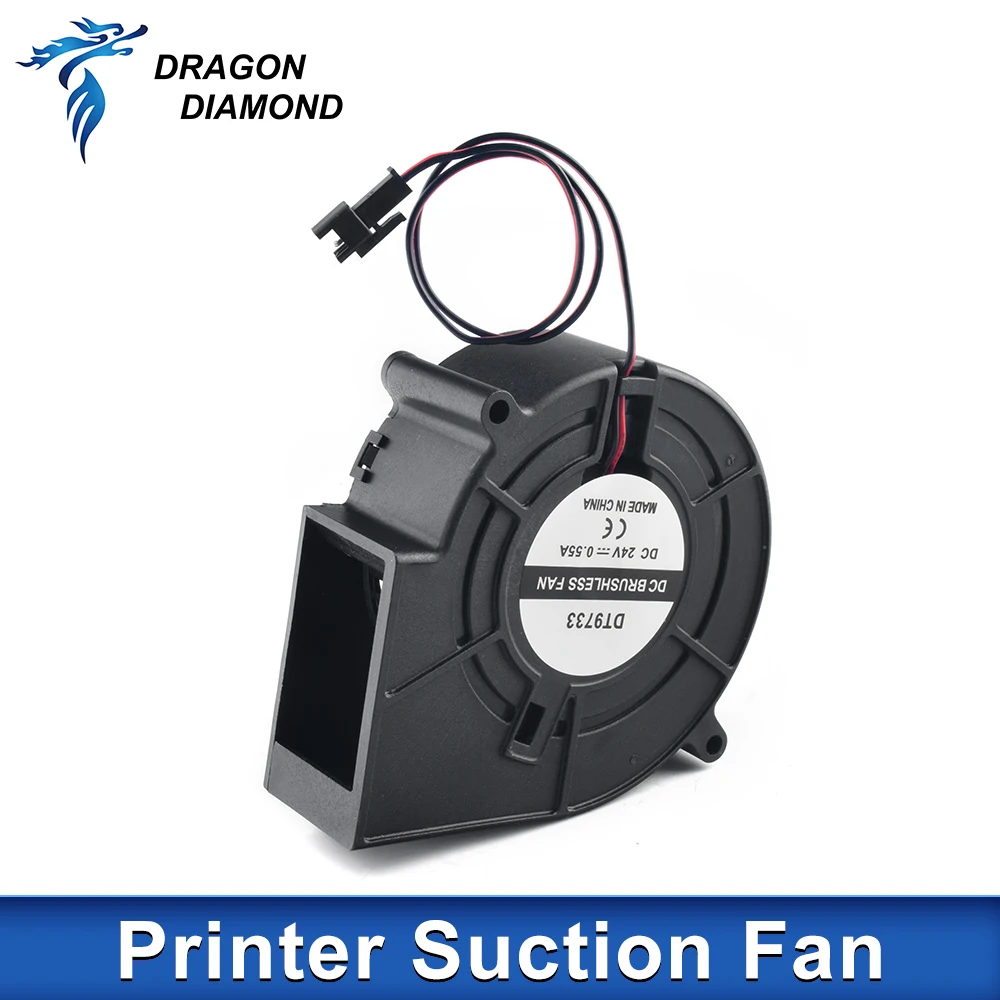 Dragon Diamond large format printer strong suction fan 10cm DC fan 24V 0.55A for Allwin Xuli printer brushless paper Blower cooling fan