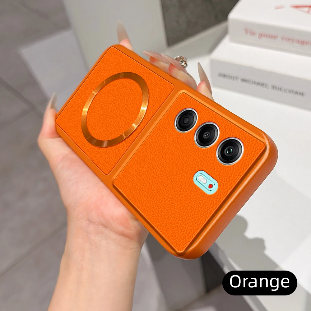 Luxury Leather Matte Magnetic Soft TPU Phone Case
