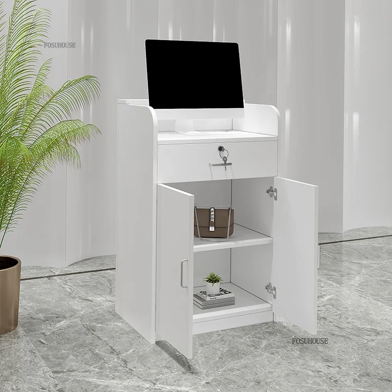 Nordic Reception Desks Supermarket Convenience Store Mini Cashier Desks Multifunctional Furniture Bar Table Counter Tables C