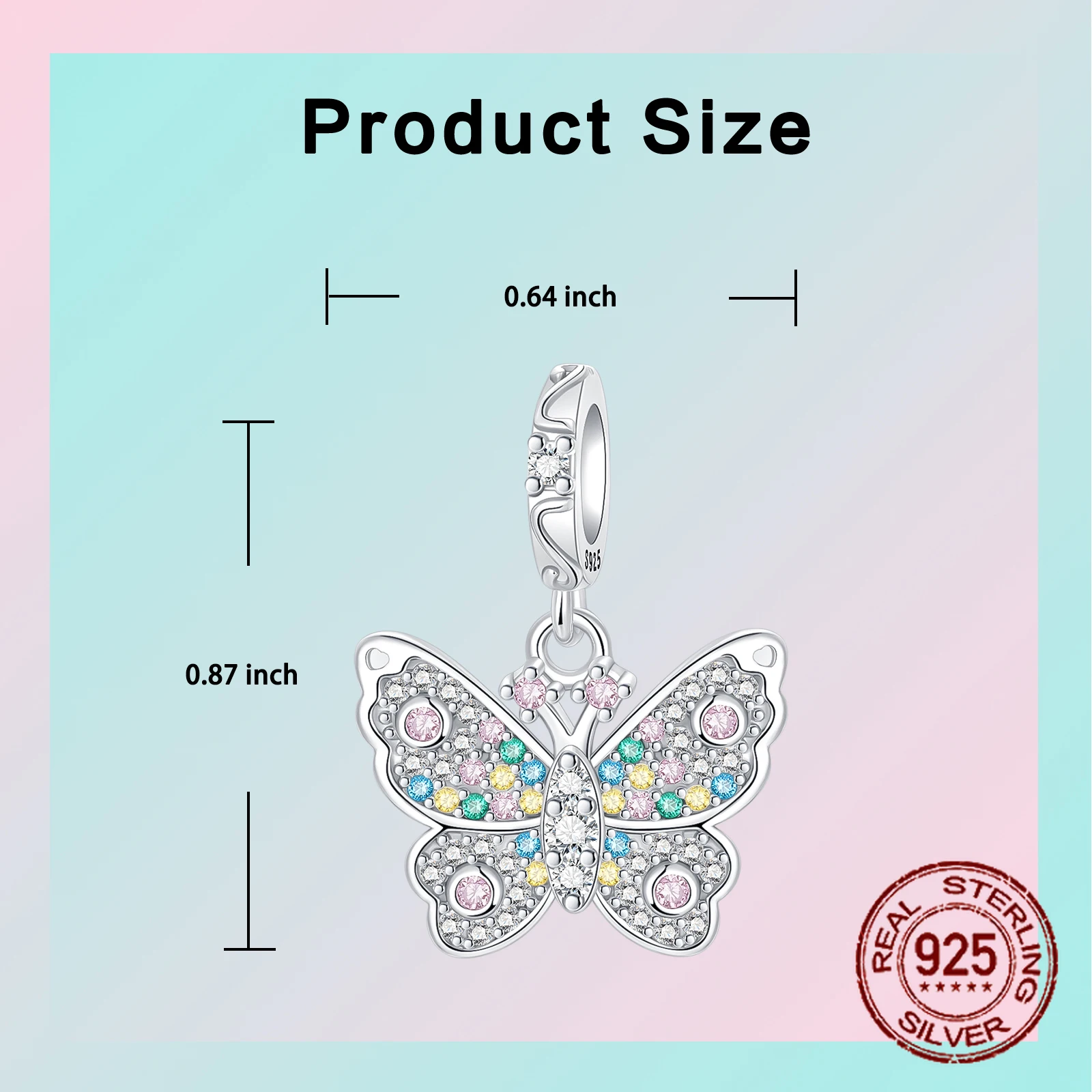 [グレースユー]Grace Butterfly Charm (Silver) Pandora Oversized Butterfly Charm