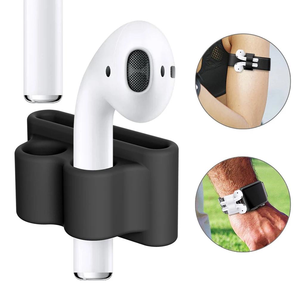 

Anti-lost Silicone Bluetooth-compatible Earphone Stand Holder For AirPods Earphones Earbud Holder Clip 7 Color Optional