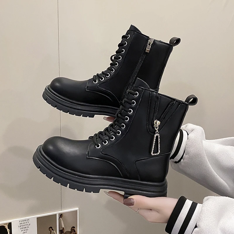 

New Boots Women Shoes for Winter Boots Fashion Shoes Woman Casual Autumn Leather Female Ankle Boots