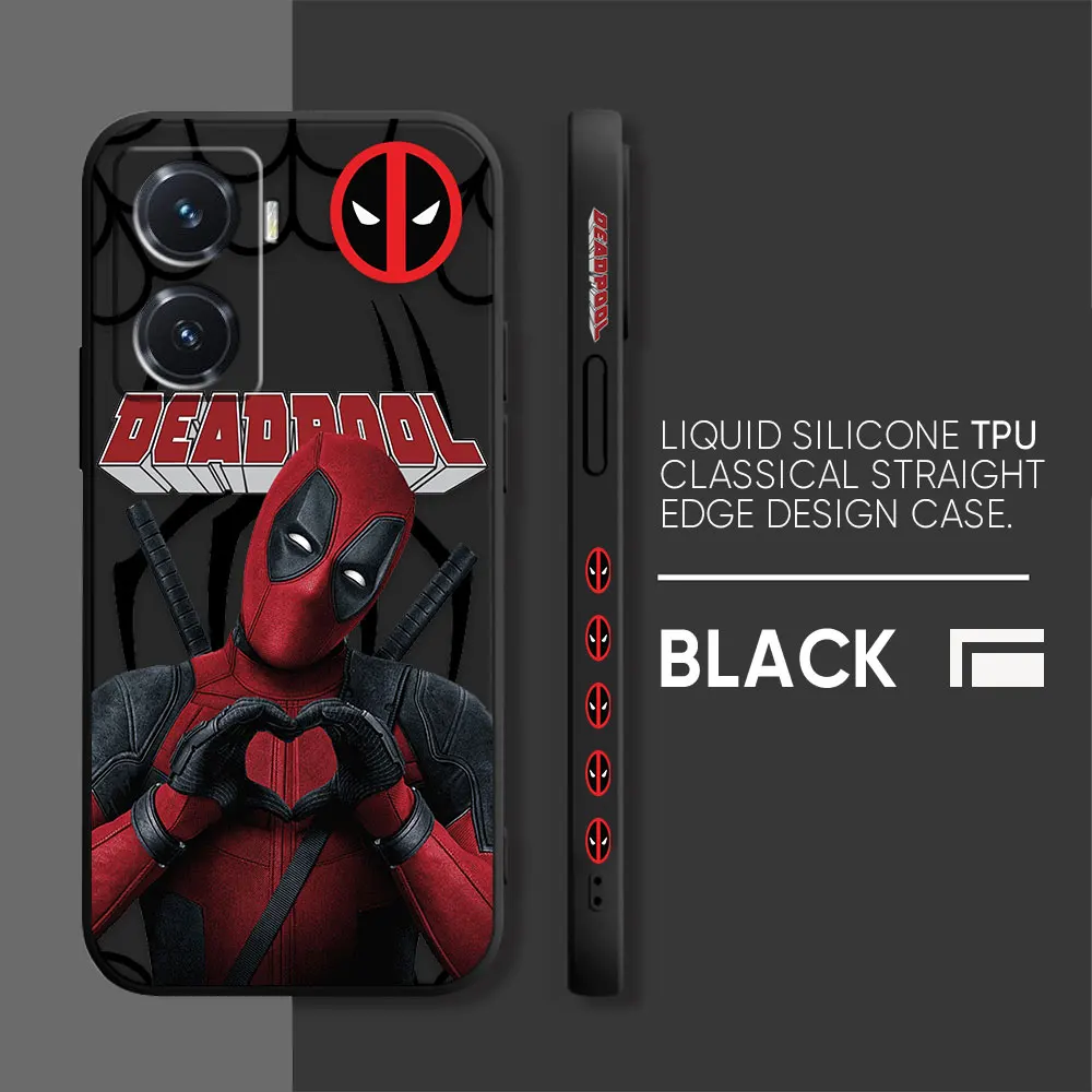 thumbnail image 1 of Case For VIVO Y55 Y52S Y53S Y66 Y55S Y73S 5G Y85 Y93 Y76 Y91 Colour Simple Liquid Silicone Shell Funda Capa Case Marvel Deadpool, 1 of 5