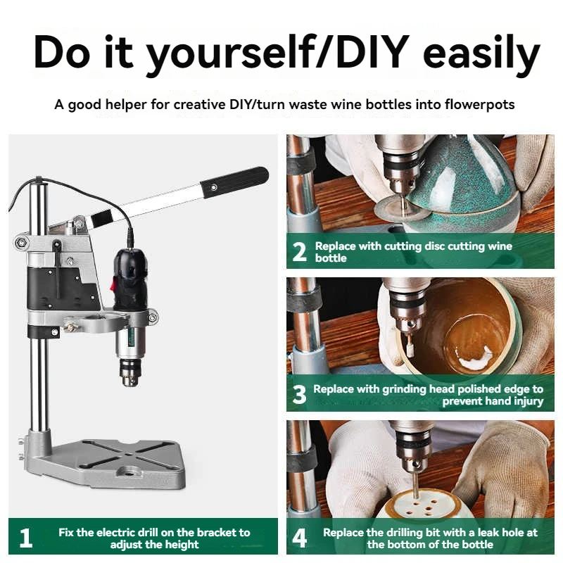 와인 병 절단 도구, 소형 다기능 전기 세라믹 유리 병, 꽃병, 화분, 펀칭 도구, 연마 기계