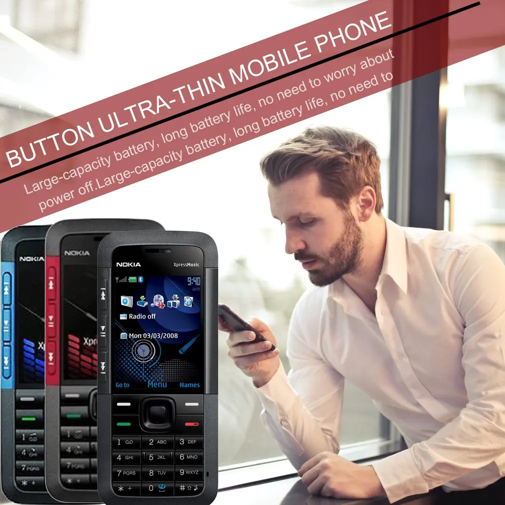 노키아용 초박형 휴대폰, 노키아 5310Xm C2 Gsm/Wcdma 3.15Mp 카메라, 3G 휴대폰, 2022 신제품