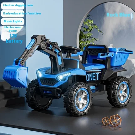 Super Sized Electric Remote-controlled Children's Engineering Ride On Vehicle Tipping Bucket Toy Excavator