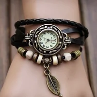 New Hot Sales Trend Retro Watch Winding Bracelet Belt Table Exquisite Pendant Ethnic Style Fashion Girl Student Woman Watch 1