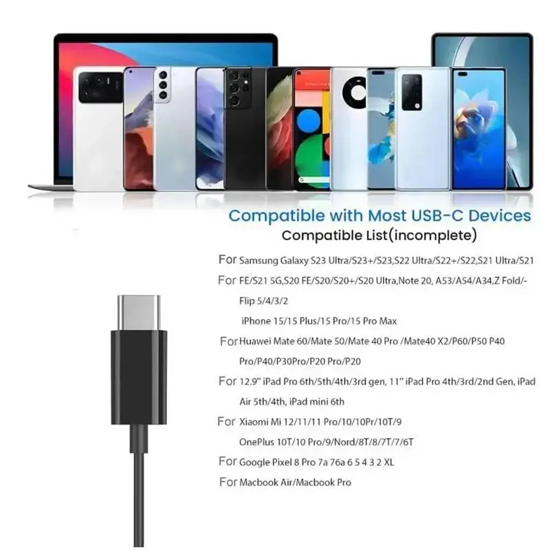 3.5mm Single Side Earbud Headsets With Mic Type C Connector Wired Earphones Soft Silicone In-Ear Headset USB C Single Headphones 4