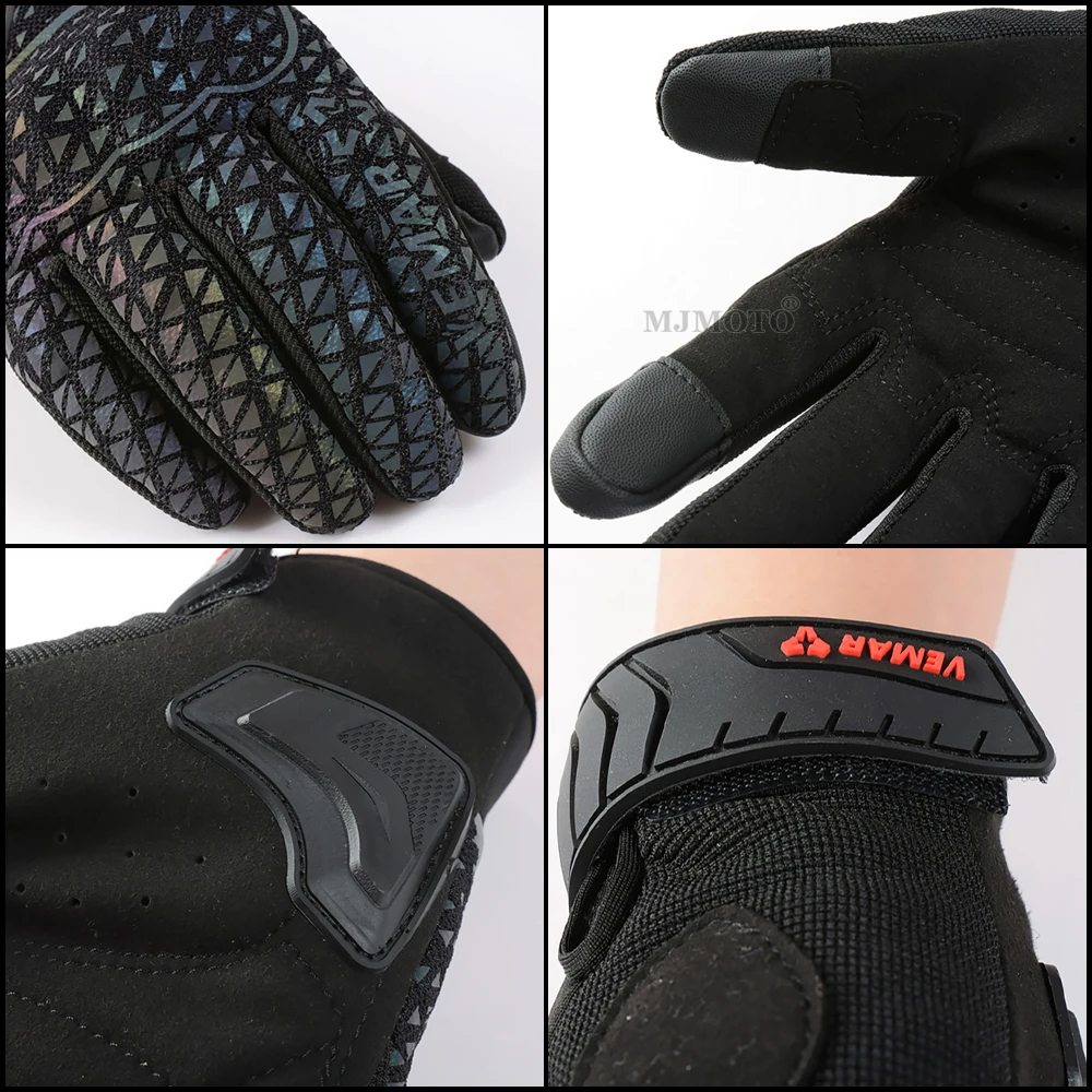 قفازات VEMAR العاكسة الملونة لركوب الدراجات الناري...