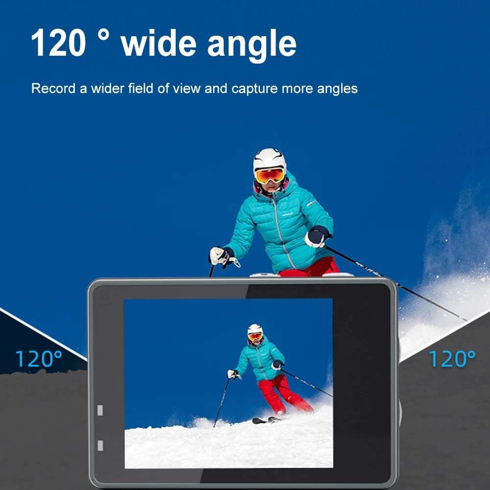 WiFi Action Camera 30m Waterproof Exercise Video Recorder 120° Wide Angle Underwater Camera with Accessories Kit 3