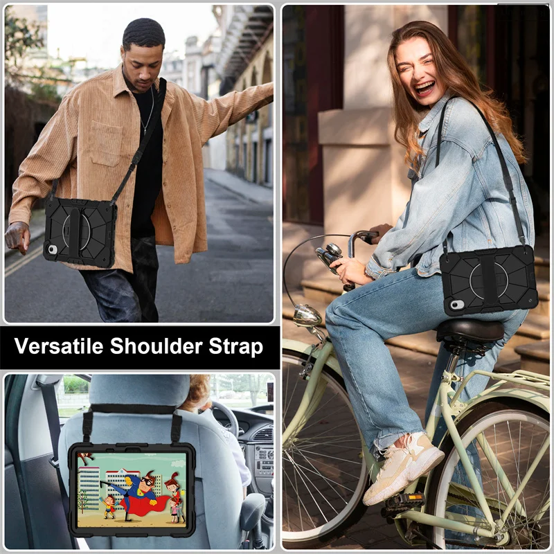 Shockproof Rugged Tablet Case with Stand and Strap
