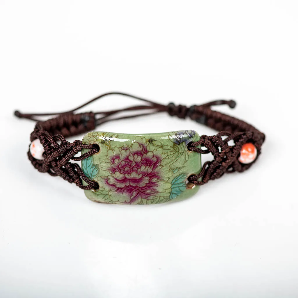 Handgefertigtes Armband aus Keramik im Retro-Stil, verstellbare Größe, blaues und weißes Porzellan, Großhandel, Geschenke, Großhandel Z762N