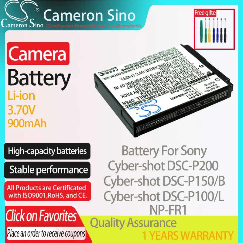 Batteria Cameronsino Per Sony Cyber-Shot Dsc-P200 Cyber-Shot Dsc-P150/B Dsc-P100/L Adatto Per Sony Np-Fr1 Batterie Per Fotocamere Digitali