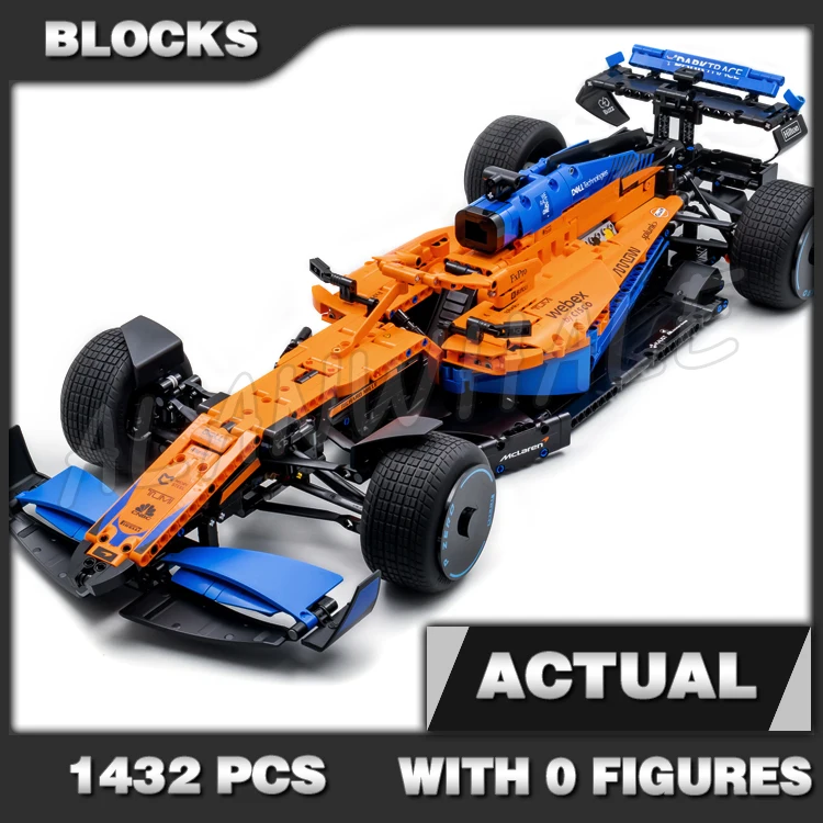 

1432pcs Technical Formula 1 Orange Race Car 2022 F1 V6 Cylinder Engine 88703 Building Block Toys Compatible With Model