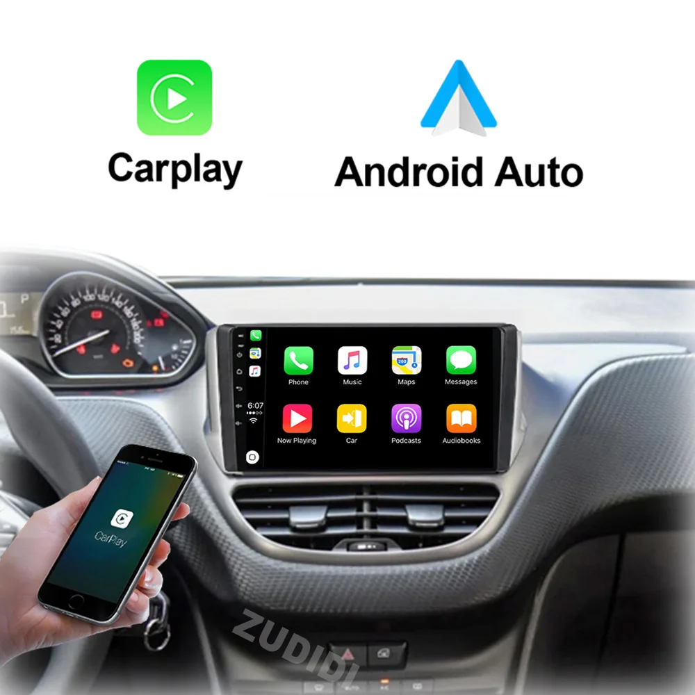 Android 16 Radio de coche 4G + WIFI Carplay para Peugeot 2008 208 2012-2018 unidad principal de navegación Multimedia reproductor de Audio Gps para automóvil 3