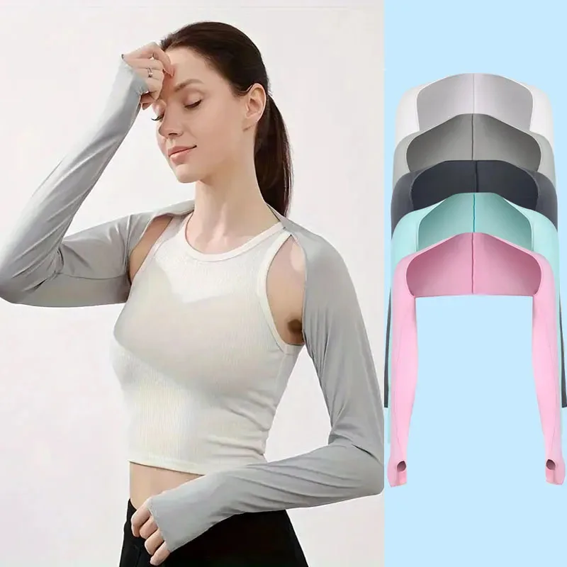 Arm Sleeves Ice Arm Sleeves Shawl Arm Sleeve Anti-UV Golf Cooling Sun Protection Comfortable Breathable Ice Silk For Unisex