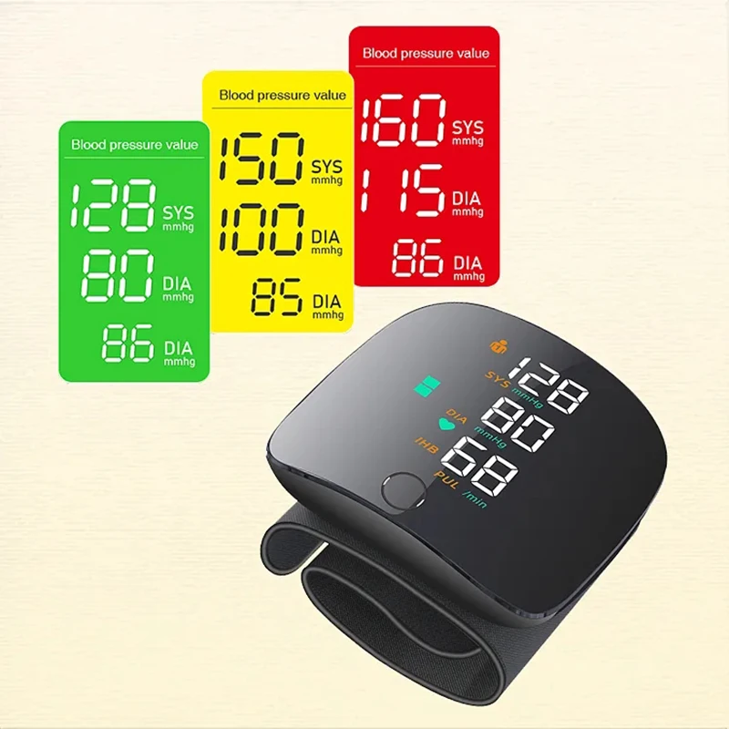 USB Rechargeable Wrist Blood Pressure Monitor English Voice Tonometer Best Automatic Digita Sphygmomanom BP