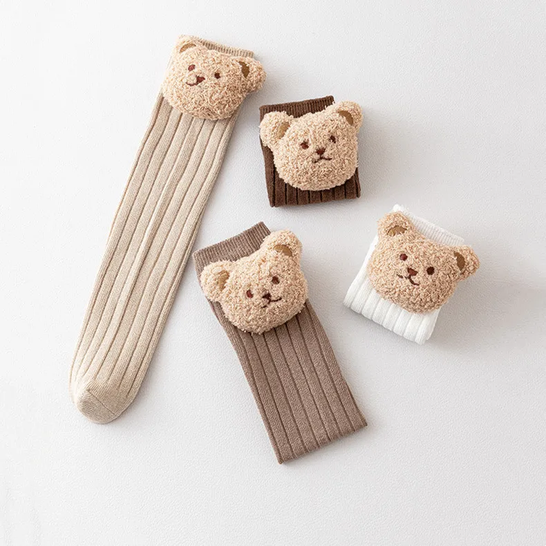 

Winter Autumn Baby Socks Kids Toddler Boys Knee High Long Tube Socks Cotton Cute Bear Children Socks Baby Girl Socks 0-8 Years