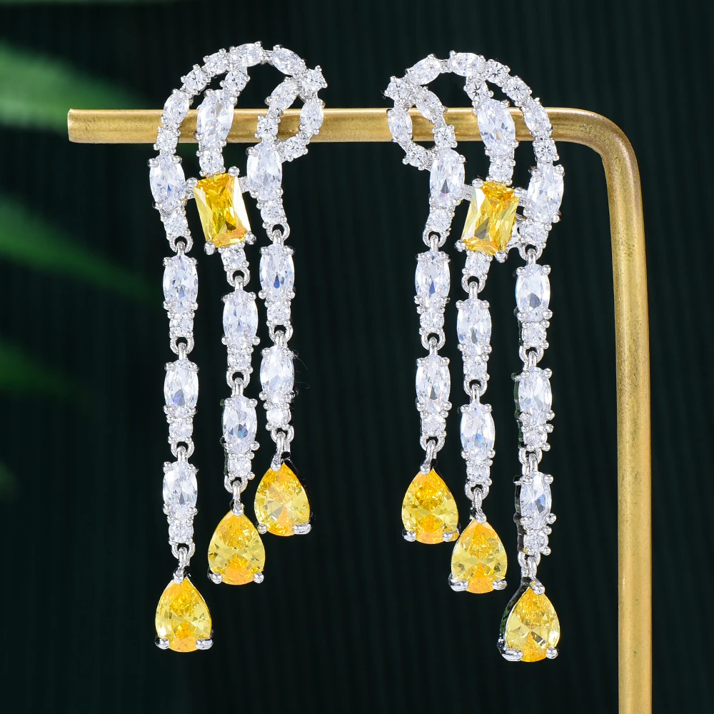 Siscathy Fashion Waterdrop Nappa Orecchini Pendenti Per Le Donne Cubic Zirconia Orecchini Di Cristallo Gioielli Regalo Boucle Oreille Femme Luxe
