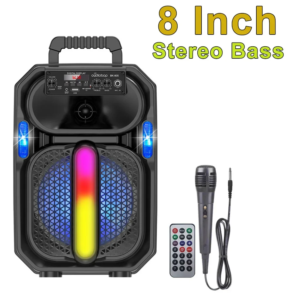 

8 Inch Caixa De Som Wireless Bluetooth Audio System Square Dance Audio Home Theater Portable Stereo Hifi Subwoofer Speaker