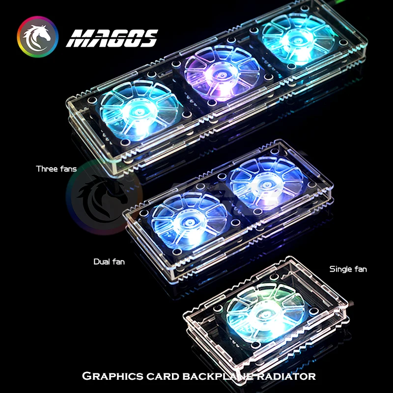 Gpu Backplane Ventilador Vga Cooler Dissipador de Calor Placa Gráfica Led Light Ventilador Rtx3090 3070 3080 3080 120 mm 240 mm 360 mm - Imagem 6
