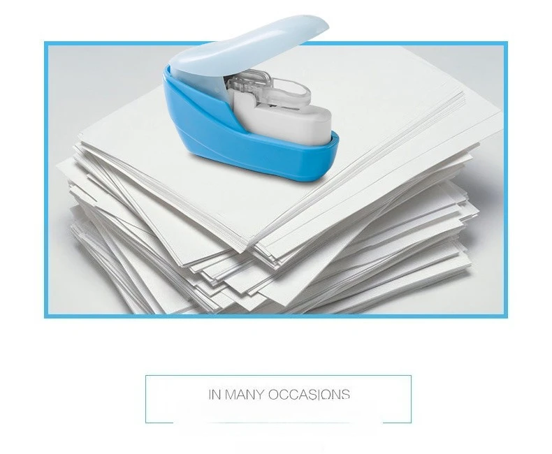 손톱 없음 스테이플러 미니 귀여운 책 바인더 스테이플 프리 종이 패스너 휴대용 친환경 사무 도구 어린이 안전 공예 스테이플러