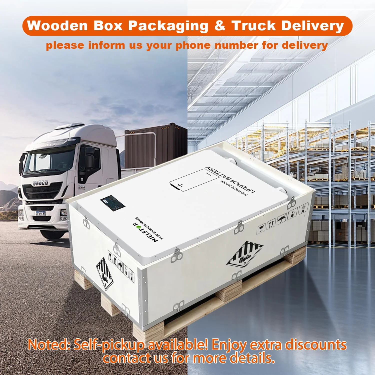 NIELFTOR LiFePO4 Battery Pack 48V 300Ah 15KWh, Smart BMS 51.2V 100Ah 200Ah 600Ah 900Ah LiFePO4 Battery for Solar RV EU Stock Tax Free - Image 3