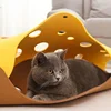 Splicing Cat Toy Felt Pom Nest Deformable Kitten Tunnel Collapsible Tube House Tunnel Interactive Pet Pusscat Security Sense 5