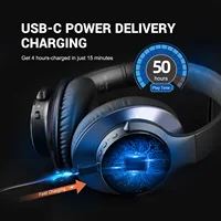 Oneodio A10 Bluetooth 5.4 Headphones Hybrid Active Noise Cancelling With Hi-Res Audio Over Ear Wireless Headset ANC With 5-Mic - Image 4
