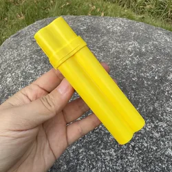 Sleek Cigarette Case Kit with Dual Lighter Storage and Lid (Yellow)