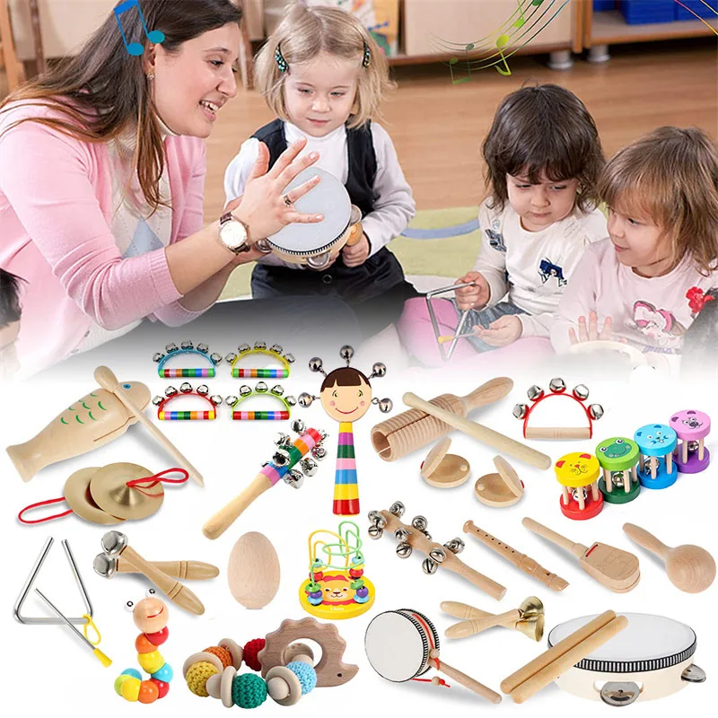 Wooden Educational Toy Musical instruments For Children Rainmaker Rain Sticks Game Kid Montessori Rattles Baby Toys 0 12 Months early education toys educational toys music toys musical instrument