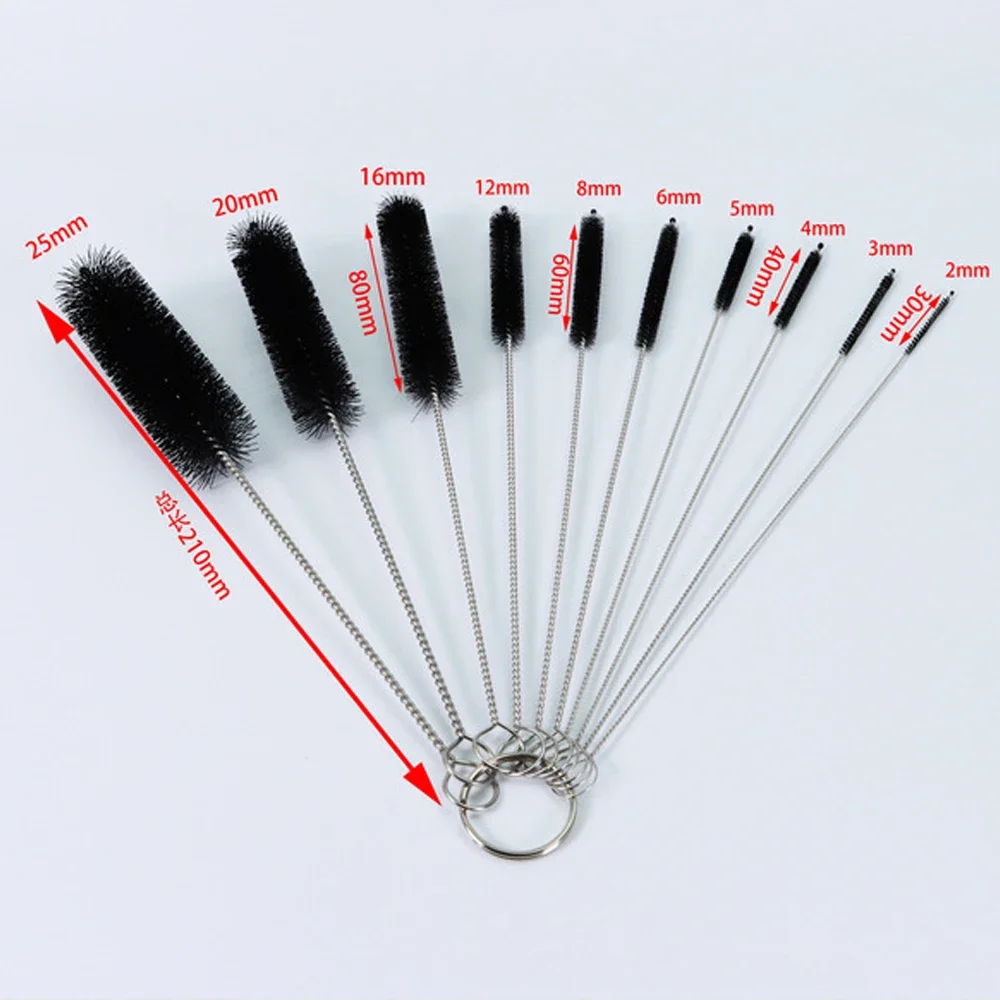 10Pcs/Set Nylon Straw Glass Tube Cleaner Brushes Stainless Steel Cleaning Brush Bottle Fish Tank Brush Household Cleaning Tools 5
