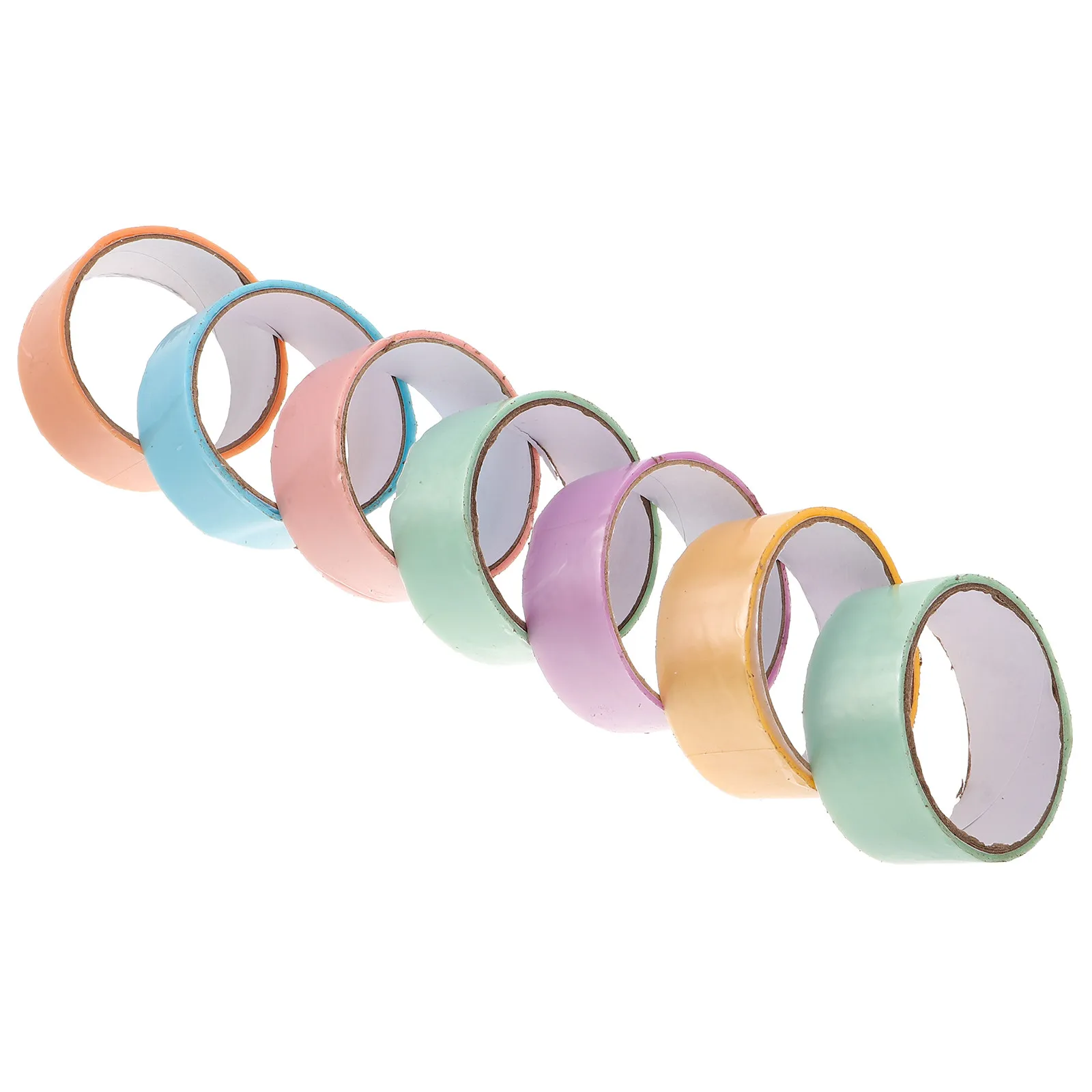 7롤 생동감 넘치는 무지개 무늬 덕트 테이프 상자용 넓고 튼튼한 접착제 학교 정리용 다채로운 라벨링