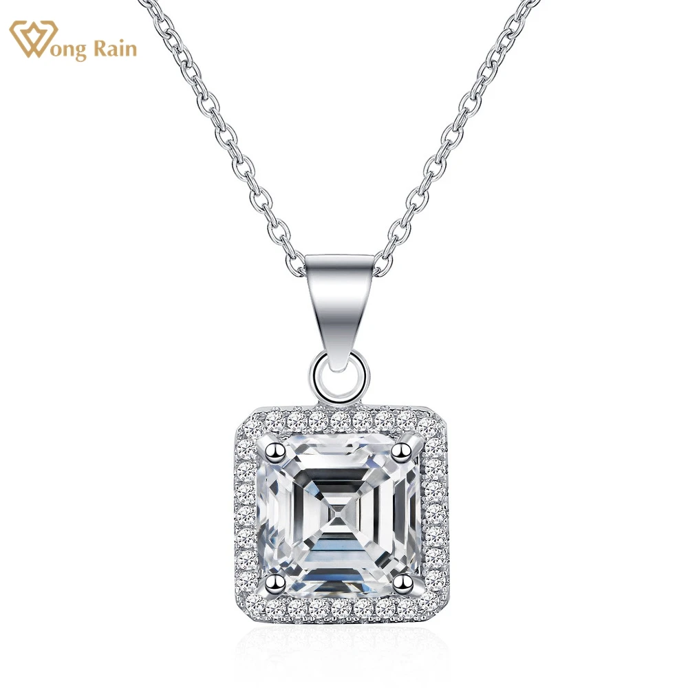 

Wong Rain 100% 925 Sterling Silver VVS1 3EX D Asscher Cut 2.5CT Real Moissanite Diamonds Gemstone Necklace Pendant Jewelry GRA