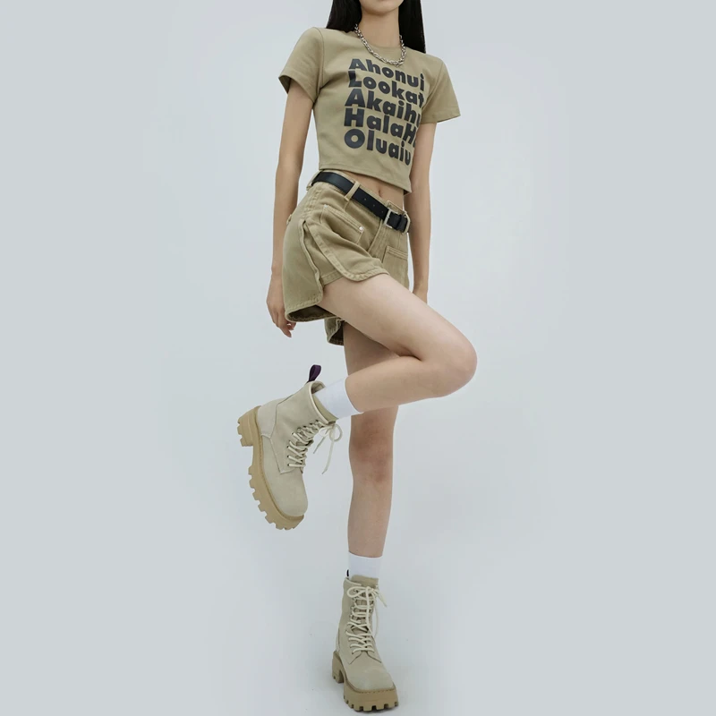 100% Cotton American Style Denim Shorts High Waist Wide Leg Slim Split Short Small A-line Ultra Jean Hot Pant Summer Cargo Jeans