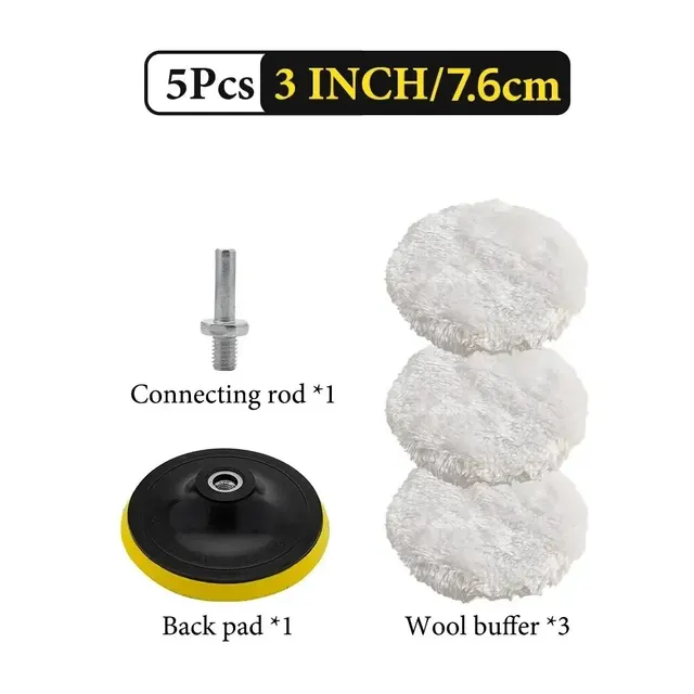 5PCS 180mm Polish Buffing Pad Kit Polishing Sponge Waxing 7'' Pads Car Polisher
