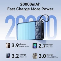 Vention 65W Portable Power Bank 20000mAh PD Fast Charging with Built-in USB Type-C Cable for Laptops iPhone 16 15 14 13 Pro Max - Ảnh 4