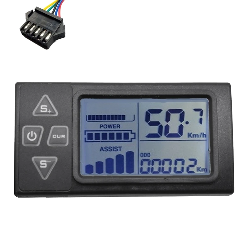 

1 Piece 24V-60V S861 LCD Ebike Display Dashboard Black Fit For Electric Bike BLDC Controller Control Panel (SM Plug 5PIN)