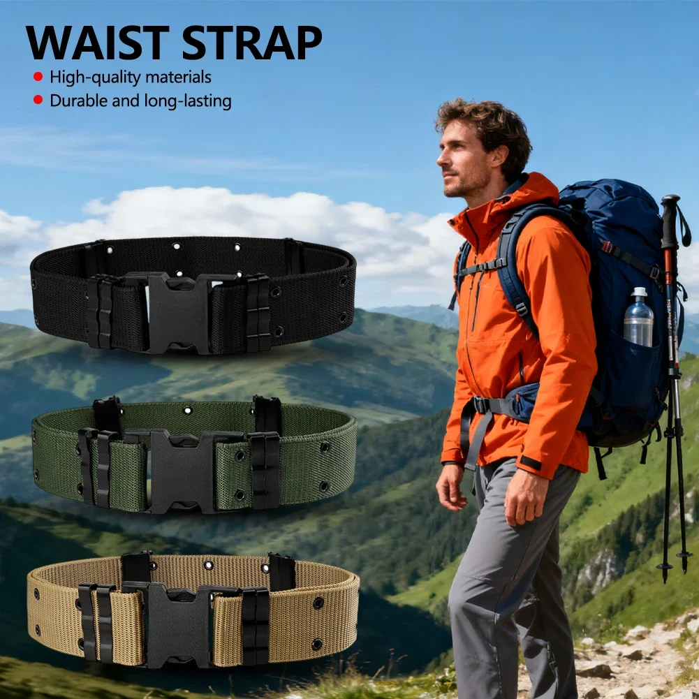 Tactical Combat Belt Quick Release Buckle Hunting Sport Mens Belt Durable Outdoor Wargame Mountaineering Work Belts Neutral Belt
